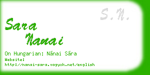 sara nanai business card